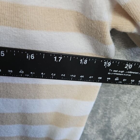 Designers Original Women's Lg  cotton nylon Beige White Top  Stripe - Picture 4 of 8